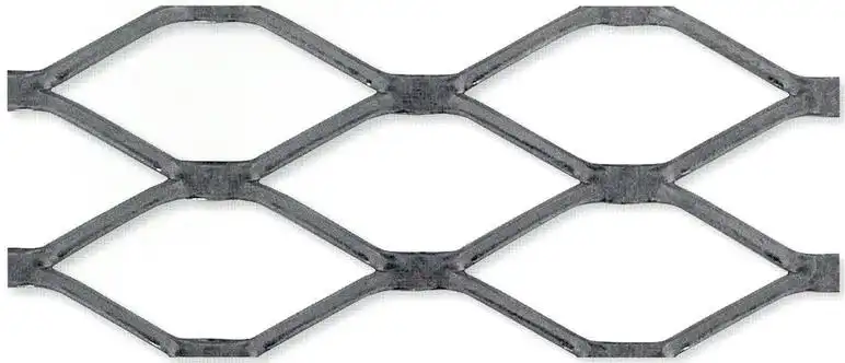 Close-up of a diamond-patterned expanded metal mesh showcasing its durable and strong structure.